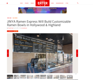 LA Eater: JINYA Ramen Express Will Build Customizable Ramen Bowls in Hollywood & Highland  by LA Eater