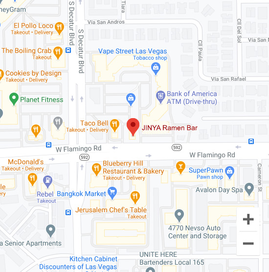 Map of Jinya 4860 W. Flamingo Rd.  Las Vegas, NV 89103