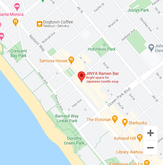 Map of Jinya 2400 Main St. Suite D Santa Monica, CA 90405