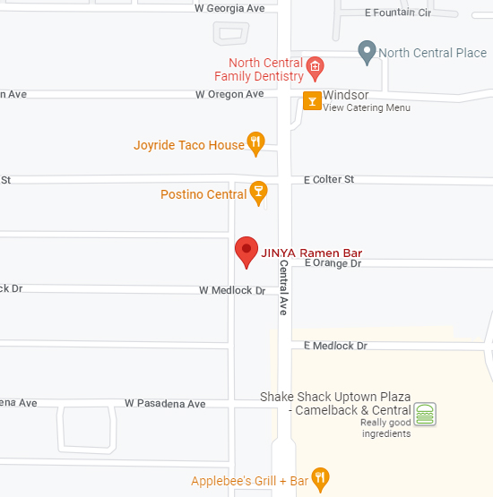 Map of Jinya 5120 N Central Ave #1 Phoenix, AZ 85012