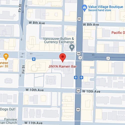 Map of Jinya 1518 W Broadway  Vancouver, BC V6J 5K9